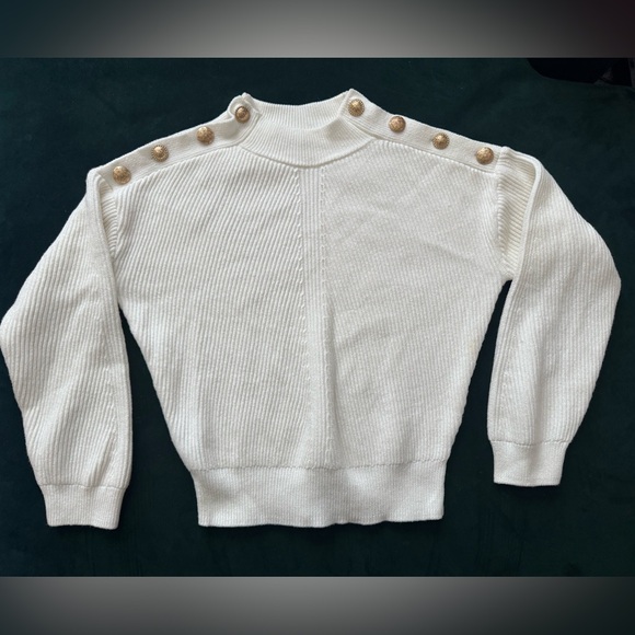 Women’s Mango Embellished Button Sweater Size Medium - Picture 4 of 7